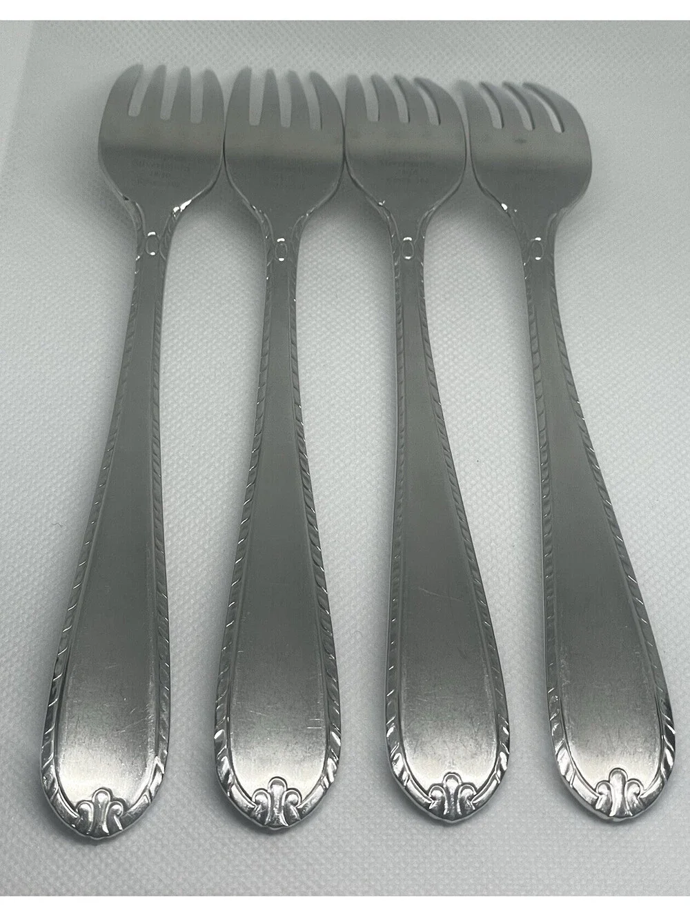 (4) Hampton Silversmiths RACHELLE FROST Stainless 18/10 DINNER FORKS 8